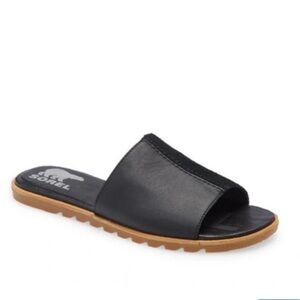 Sorel Ella 11 Block Black Leather women’s‎ the last hunt slide sandals NWOB